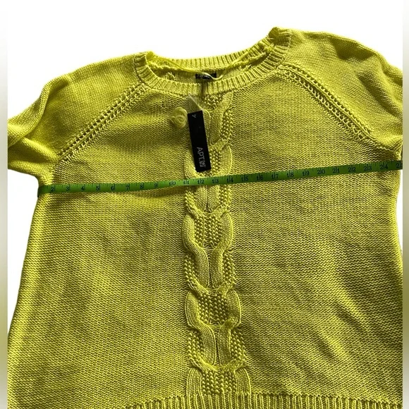 APT 9 bright limeade cable pullover sweater, size 1X, Acrylic (NWT) - Picture 6 of 7